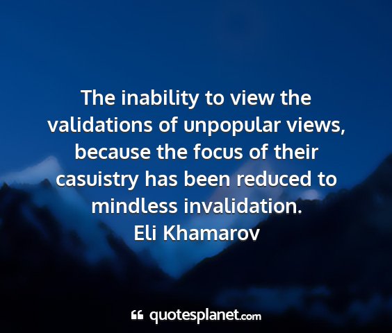 Eli khamarov - the inability to view the validations of...