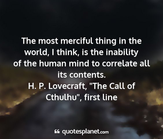 H. p. lovecraft, 