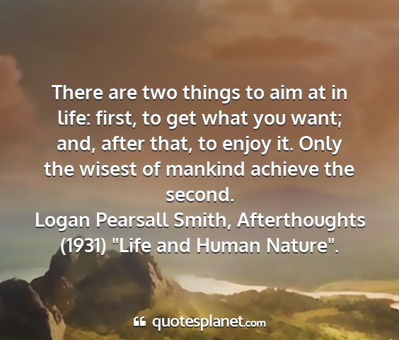 Logan pearsall smith, afterthoughts (1931) 