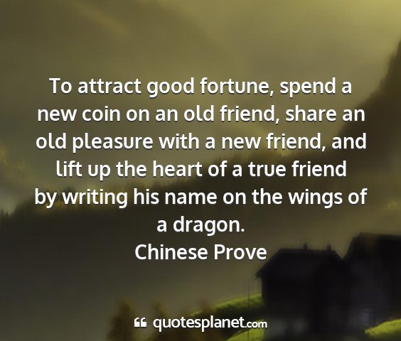 Chinese prove - to attract good fortune, spend a new coin on an...